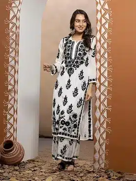 Noir Bloom Embroidered Kurta Set